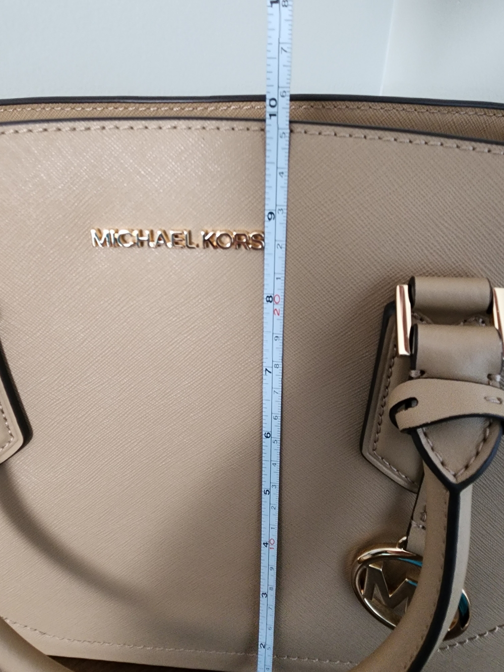 Michael Kors Beige Leather Satchel Handbag - Picture 9 of 9
